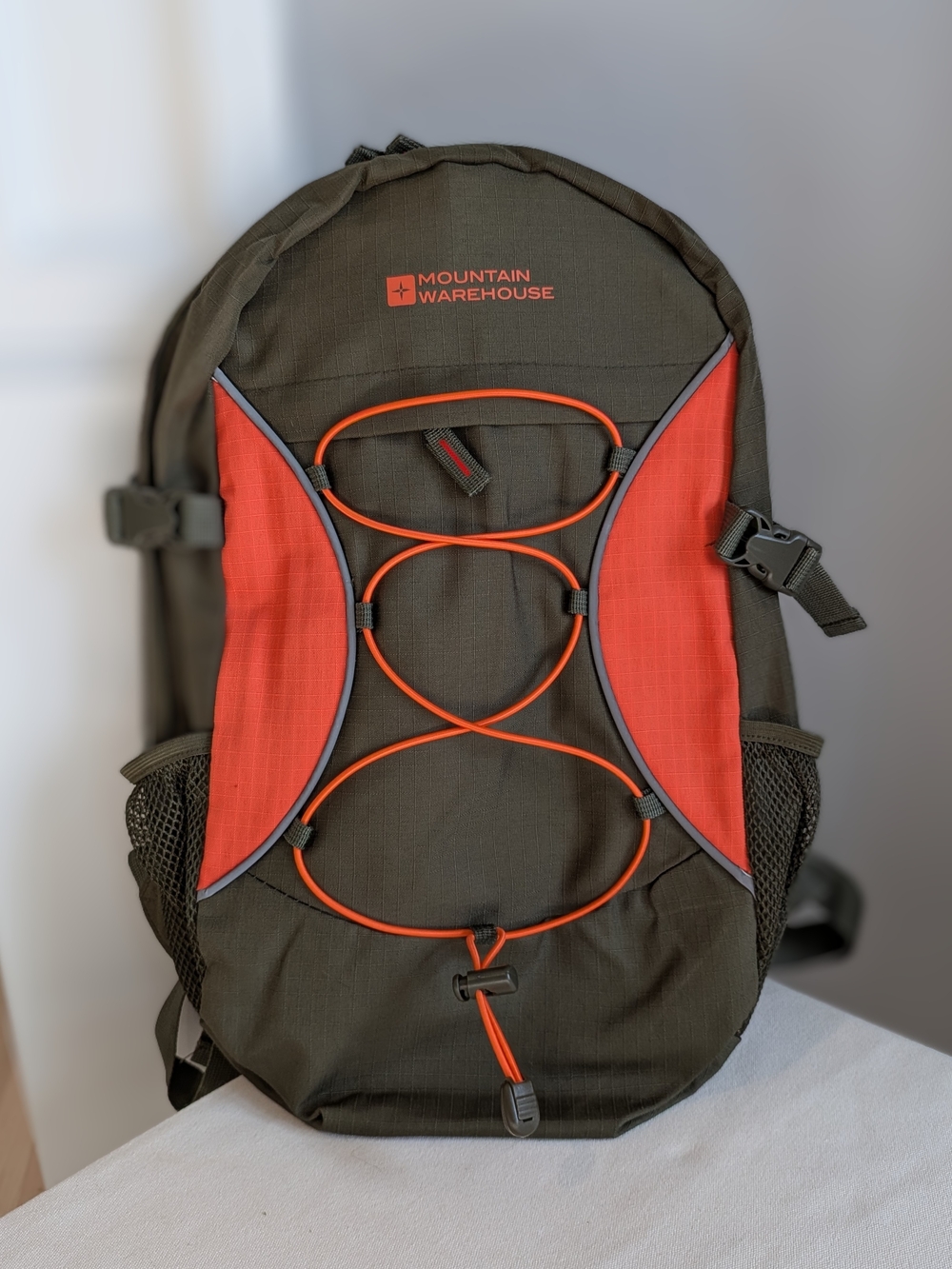 Mountain Warehouse Olive Green & Orange Outdoor Daypack Backpack Bolt 18L